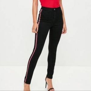 Zara Basic Z1975 Navy Blue Skinny Jeans w/Stripes
